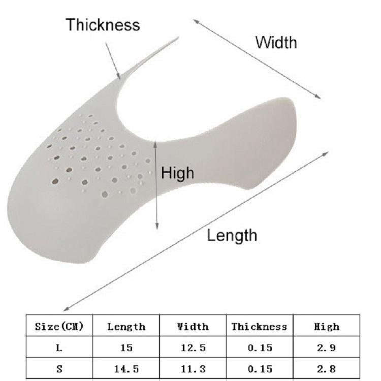 2 PCS Sneakers Shield Anti-crease Anti-wrinkle Shoe Support, Size: L(White)