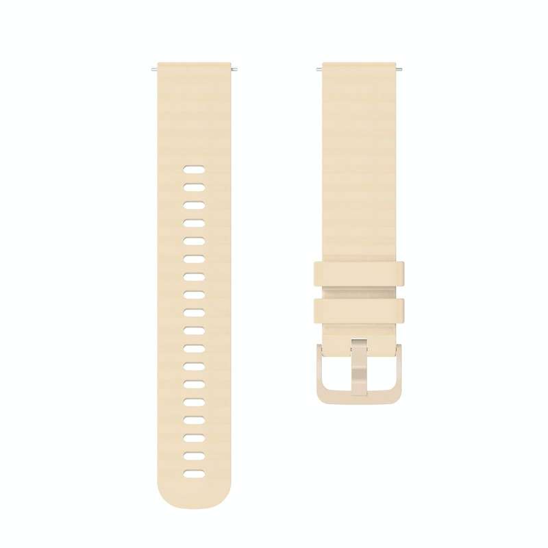 For Garmin Vivoactive 4S 18mm Wavy Dotted Solid-Color Silicone Watch Band(Starlight Color)