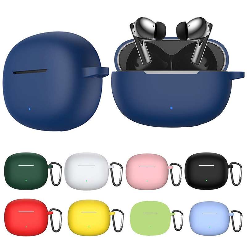 For Honor Earbuds X3 Earphone Silicone Protective Case with Hook(Dark Blue)