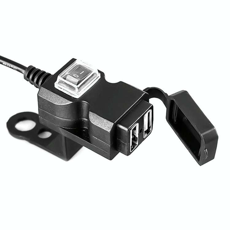 Dual USB Port 12V Waterproof Motorbike Motorcycle Handlebar Charger 5V 1A/2.1A Adapter Power Supp...