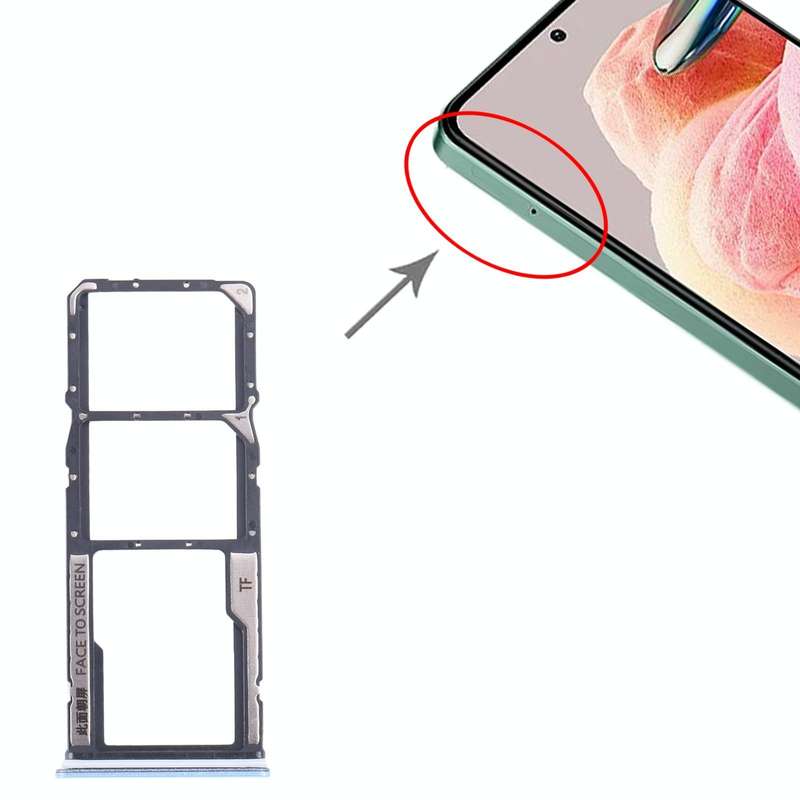 For Xiaomi Redmi Note 12 4G SIM Card Tray + SIM Card Tray + Micro SD Card Tray (Blue)