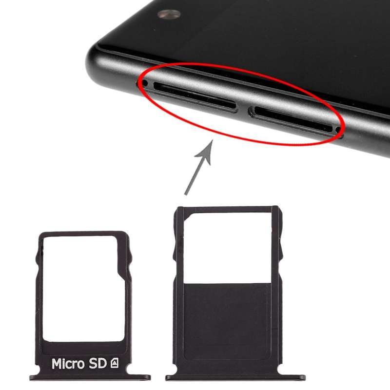 SIM Card Tray + Micro SD Card Tray for Nokia  3 TA-1020 TA-1028 TA-1032 TA-1038(Black)