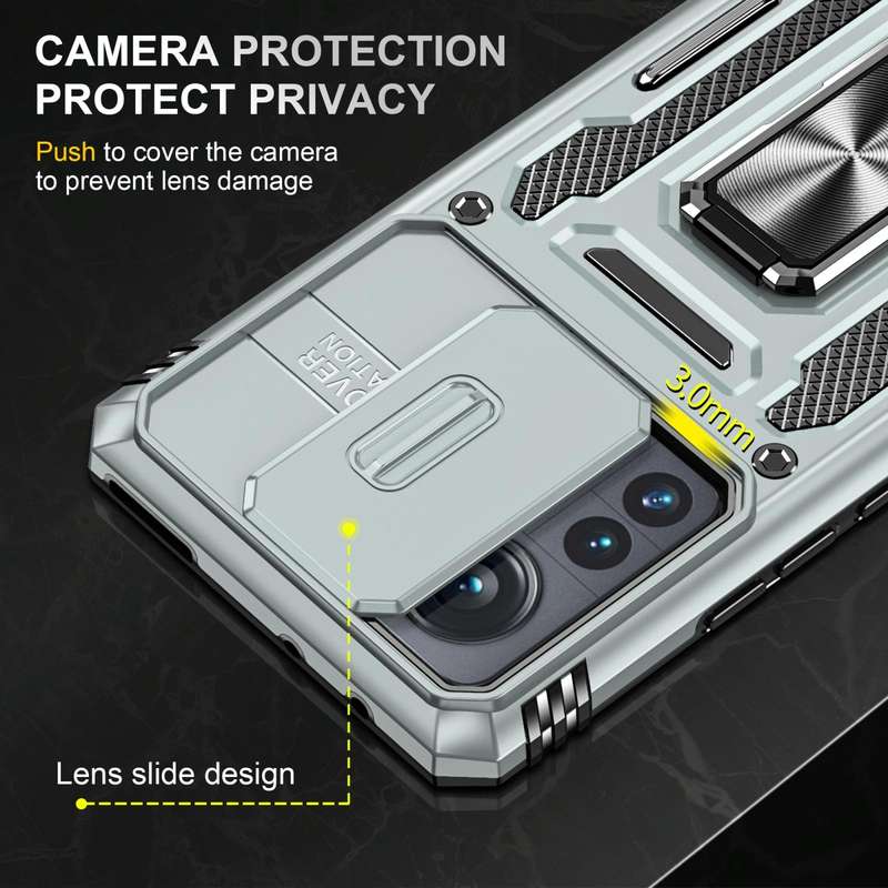 For Xiaomi 12 Pro Armor PC + TPU Camera Shield Phone Case(Grey)