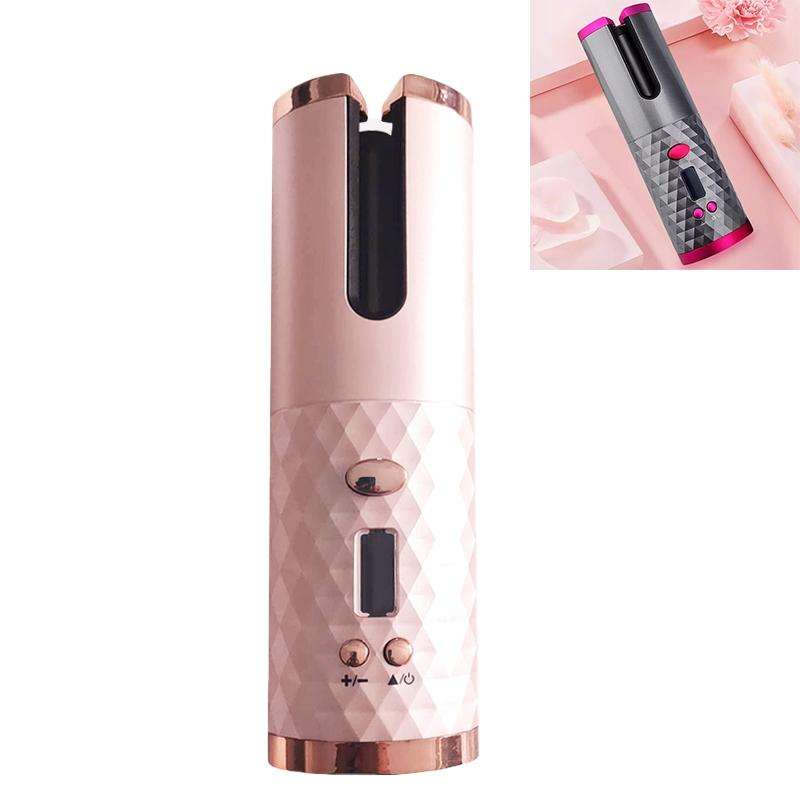 USB Charging Automatic Hair Curler Portable Mini Wireless Multi-function Curling Iron with LCD Di...