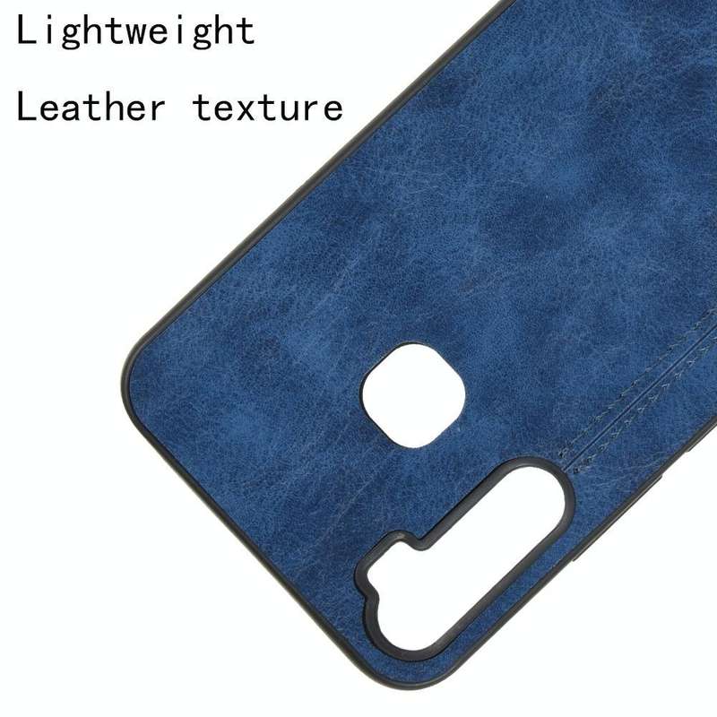 For Infinix S5 / S5 Lite/ X652 Shockproof Sewing Cow Pattern Skin PC + PU + TPU Case(Blue)