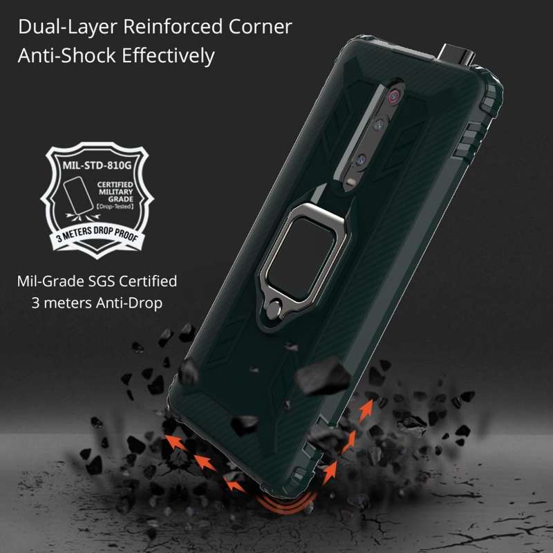 For Xiaomi 9T & 9T Pro & Redmi K20 & Redmi K20 Pro Carbon Fiber Protective Case with 360 Degree R...