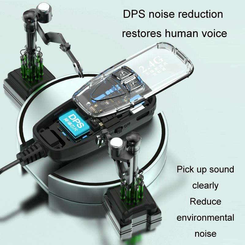 2.4G Bluetooth Wireless Lavalier Noise Canceling Live Microphone(Black)