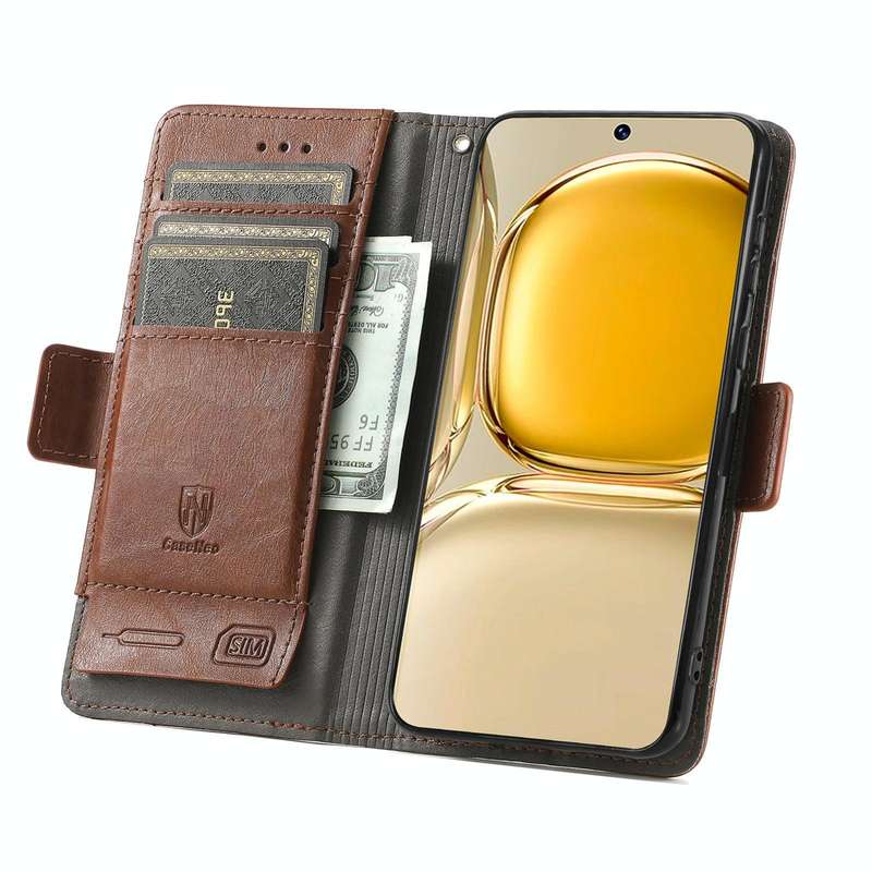 For Huawei P50 Pro CaseNeo Business Splicing Dual Magnetic Buckle Horizontal Flip PU Leather Case...