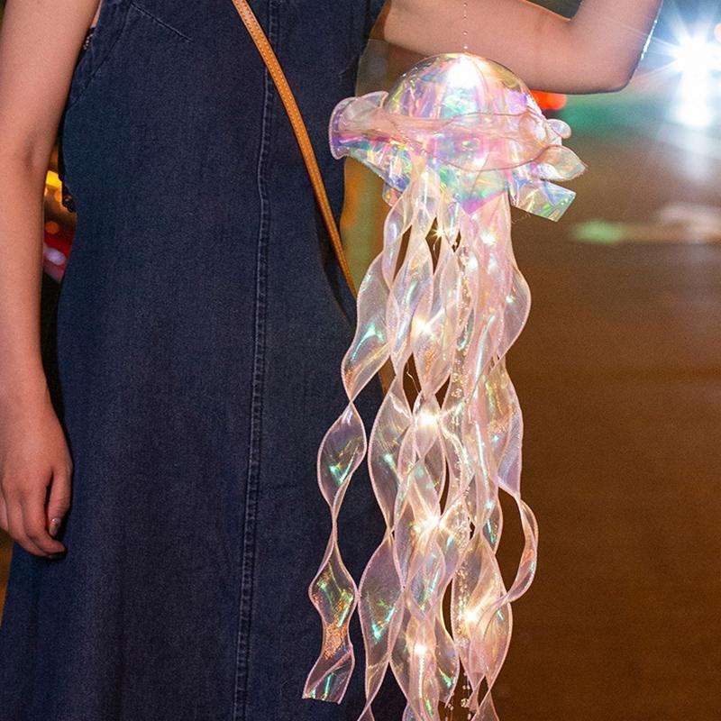 Luminous Jellyfish Lamp Finished Night Light Room Decoration Ambient Light(Random Color)