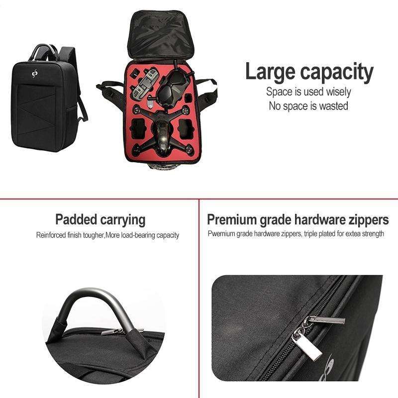 For DJI FPV Combo Backpack Storage Box Shockproof Wear-resistant Splash-proof Nylon Cloth Bag Han...