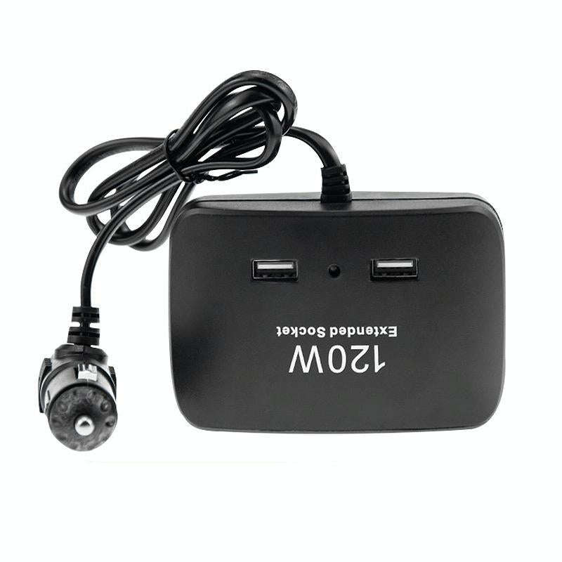 120W Car Cigarette Lighter Adapter, 3-Socket Cigarette Lighter Splitter with Dual USB Car Charger...