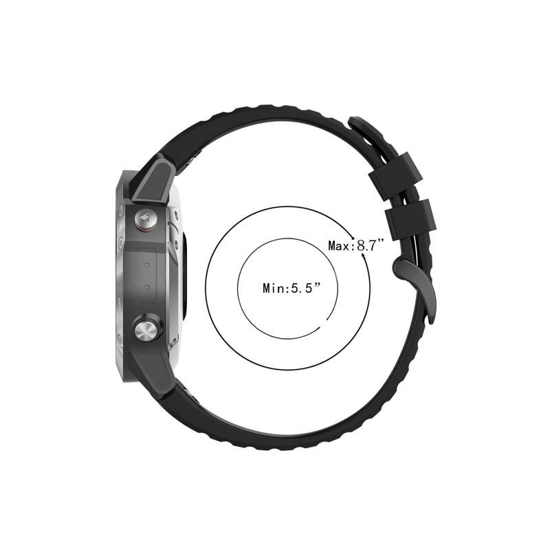 For Garmin Fenix 5 Silicone Watch Band(Black)