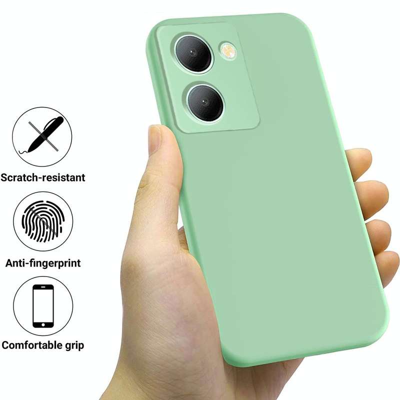 For vivo Y36 4G Pure Color Liquid Silicone Shockproof Phone Case(Green)