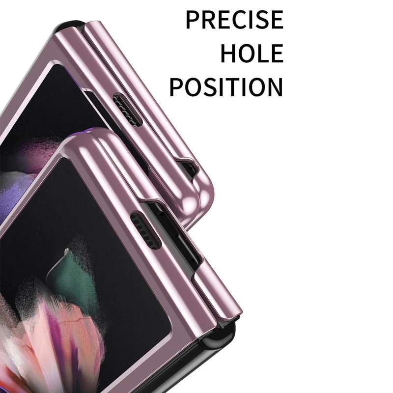 For Samsung Galaxy Z Fold3 5G Electroplated Transparent Folding Case(Black)