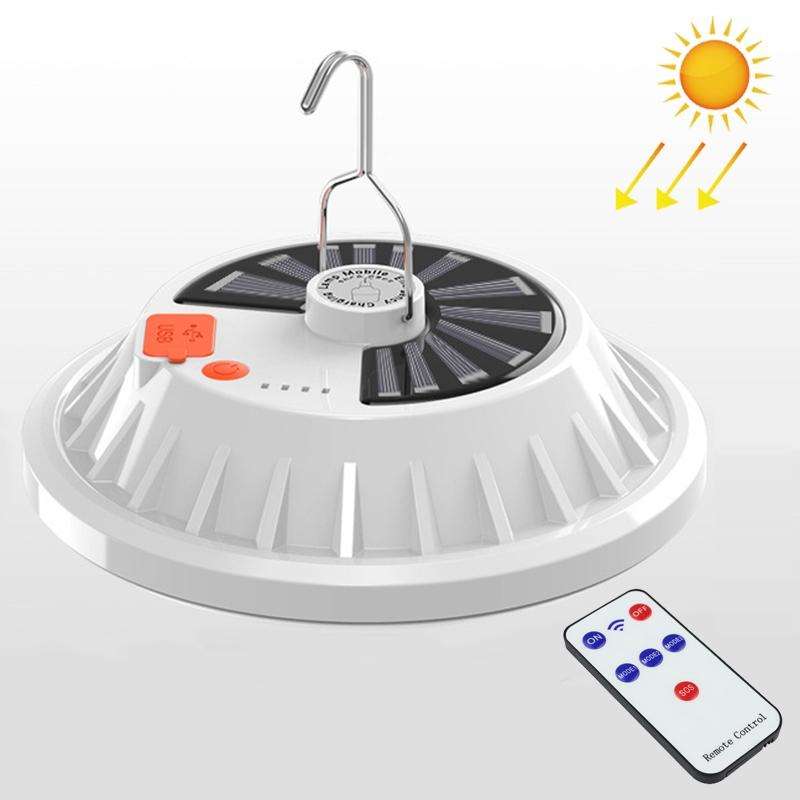 V62 Solar + RC 120 LEDs UFO Rechargeable Light Household Emergency Light Bulb Outdoor Camping Nig...