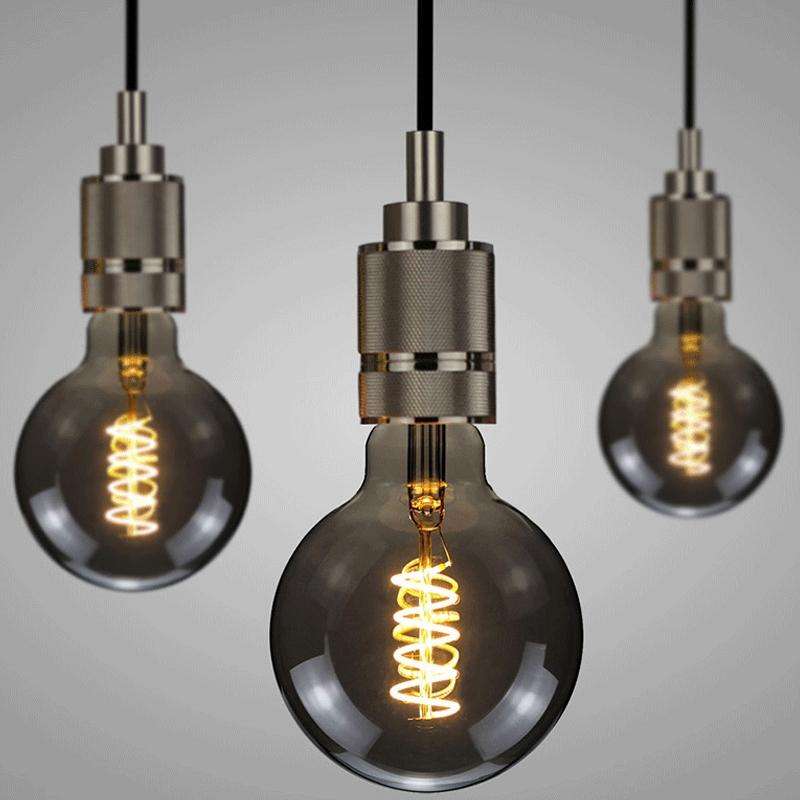 G95 Electroplating Smoke Grey Warm Light LED Bulb Retro Lamp