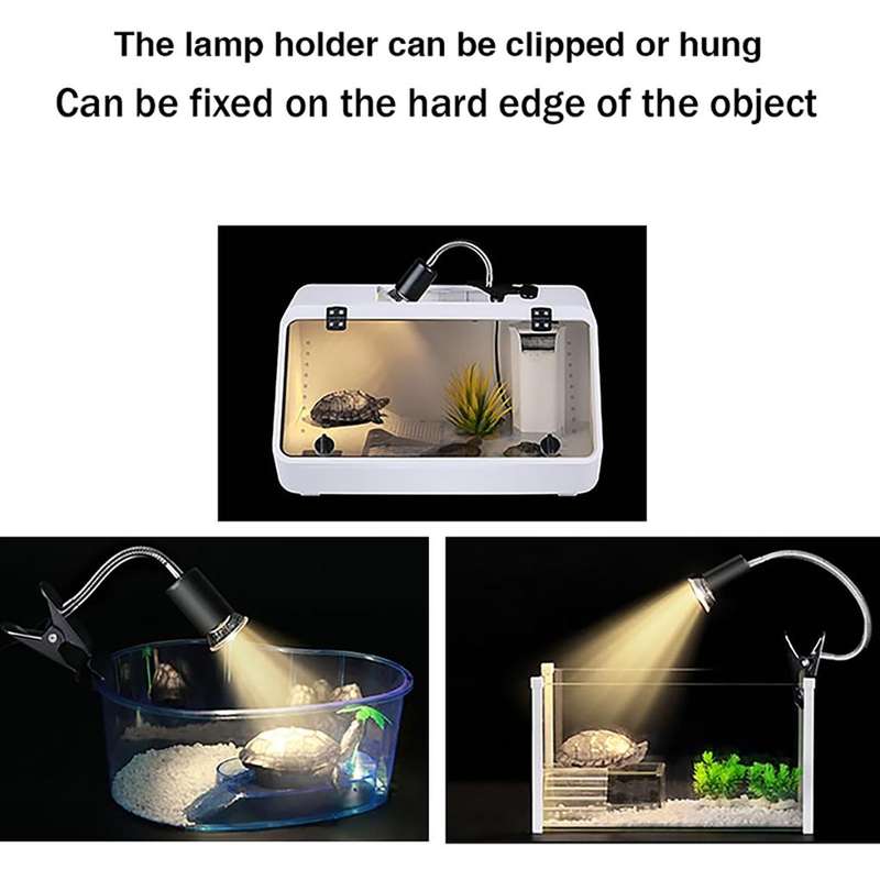 ZY-UAB Turtle Backlight UVA Heated Climbing Pet Backlight, EU Plug With Bulb(Black Short Light St...