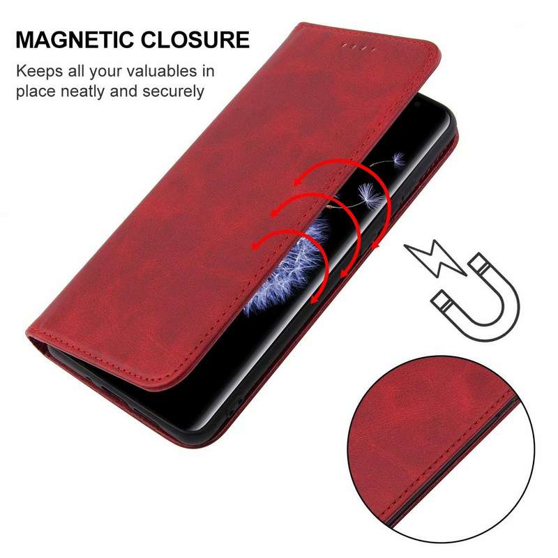 For Samsung Galaxy S9 Magnetic Closure Leather Phone Case(Red)