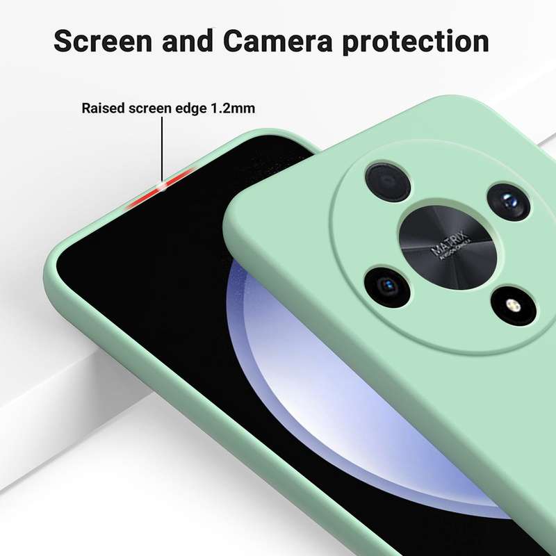 For Honor X9b Solid Color Liquid Silicone Dropproof Full Coverage Protective Case(Green)