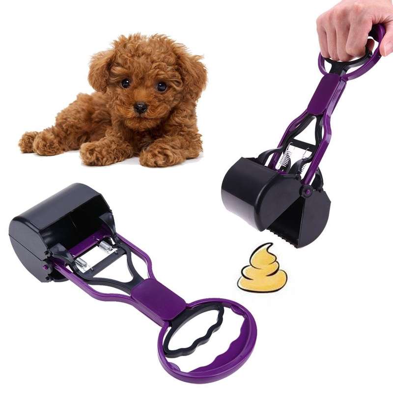 Long Handle Jaw Poop Scoop Clean Pick Up Animal Waste Dog Puppy Cat Waste Picker(Yellow)