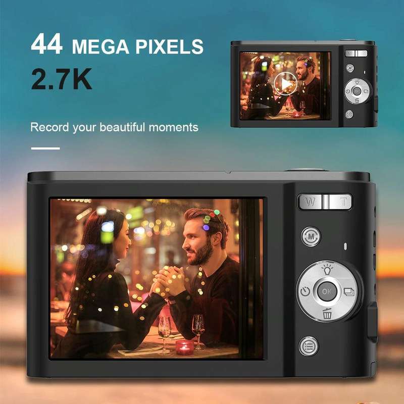 DC302 2.88 inch 44MP 16X Zoom 2.7K Full HD Digital Camera Children Card Camera, AU Plug (Silver)