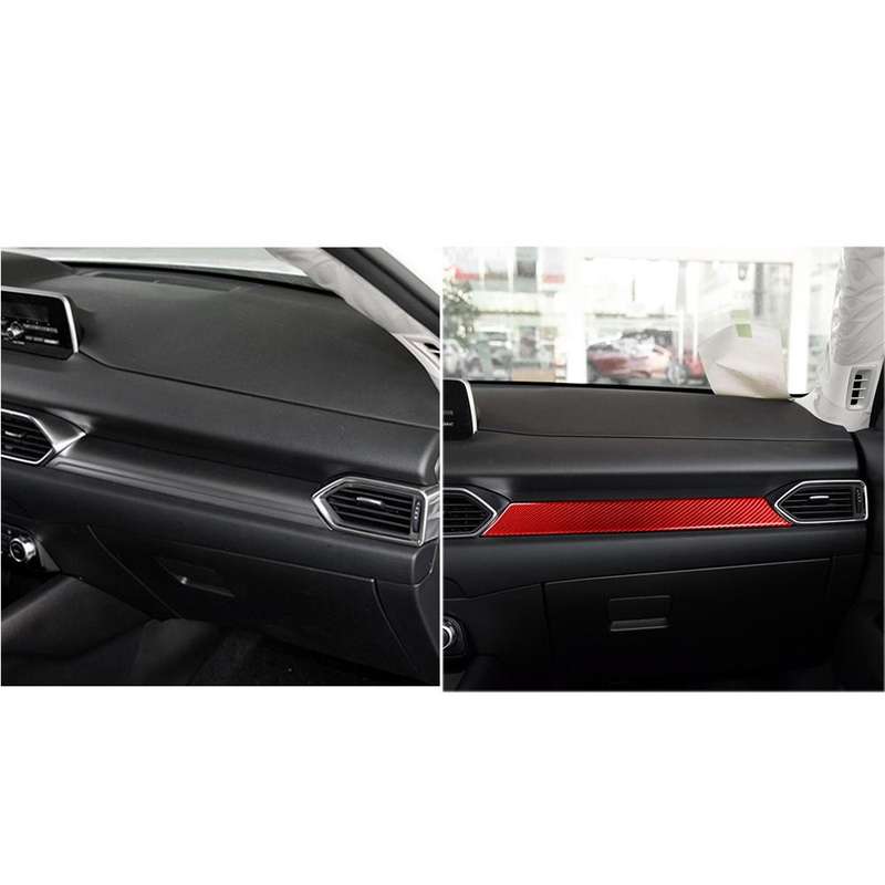 Car Carbon Fiber Dashboard Panel Decorative Sticker for Mazda CX-5 2017-2018, Left and Right Driv...