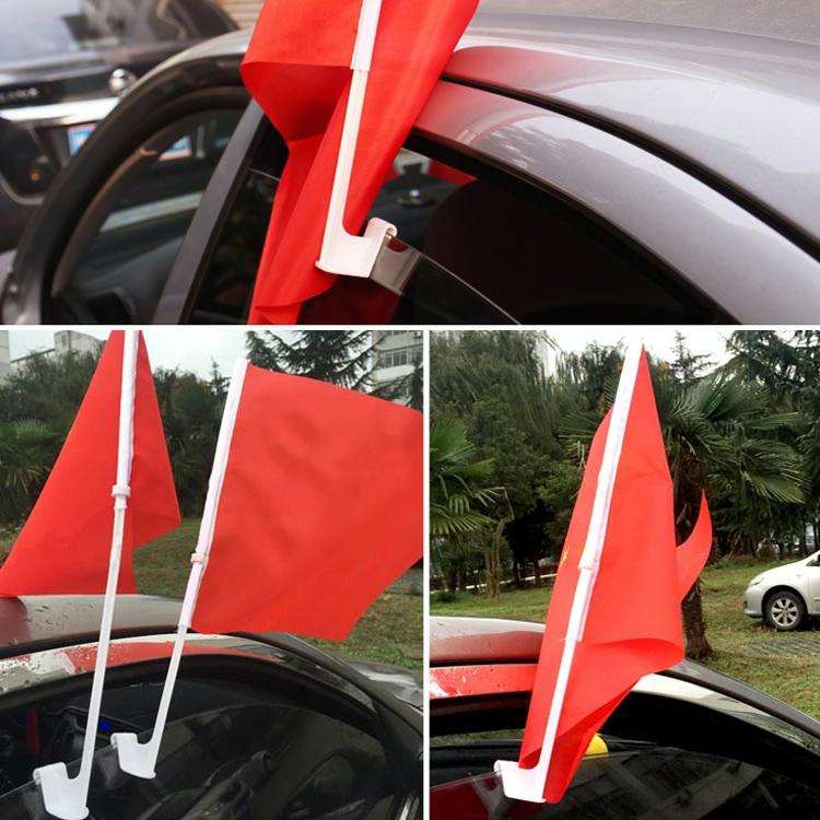 10 PCS 43cm Clip-type Car Window Plastic Flagpole, No Flag