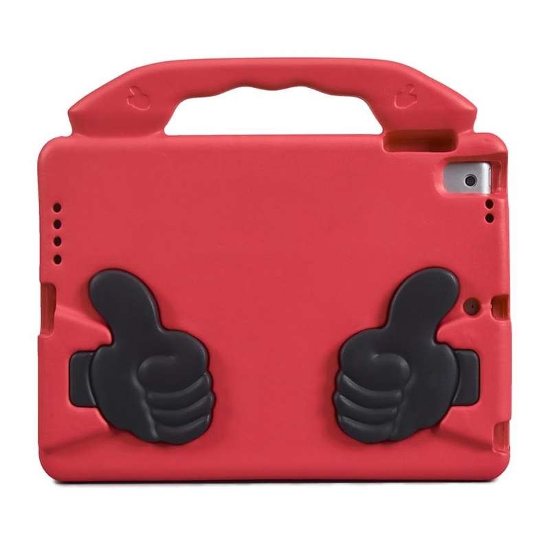 Shockproof EVA Thumb Bumper Case with Handle & Holder for iPad 9.7(Red)
