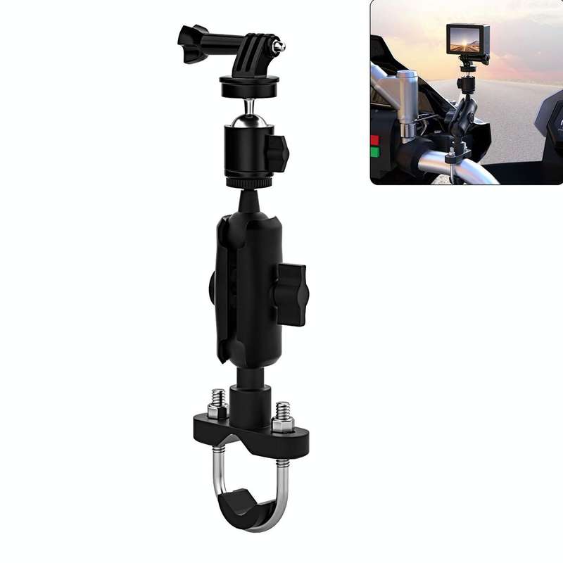 CS-1134A1 Motorcycle Bike Action Camera Recorder Mobile Phone Fixing Bracket Holder, Handlebar Ve...
