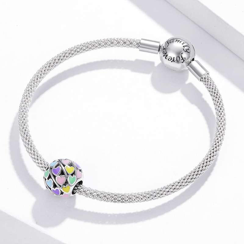 S925 Sterling Silver Throbbing Heart Beads DIY Bracelet Necklace Accessories