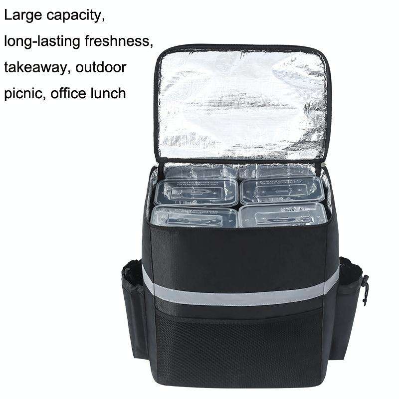 RH848 Takeaway Box Shoulder Insulation Delivery Box Rider Errand Delivery Backpack(Black)