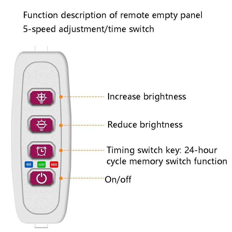 LED Plant Growth Lamp Time Potted Plant Intelligent Remote Control Cabinet Light, Style: 30cm Fou...