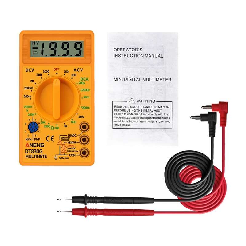 2 PCS ANENG DT830G Portable Digital Multimeter(Black)