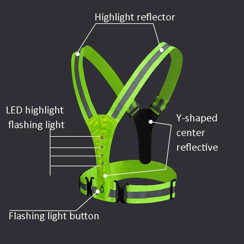 LED Reflective Vest High Stretch Outdoor Reflective Vest Traffic Safety Reflective Clothing(Pink)