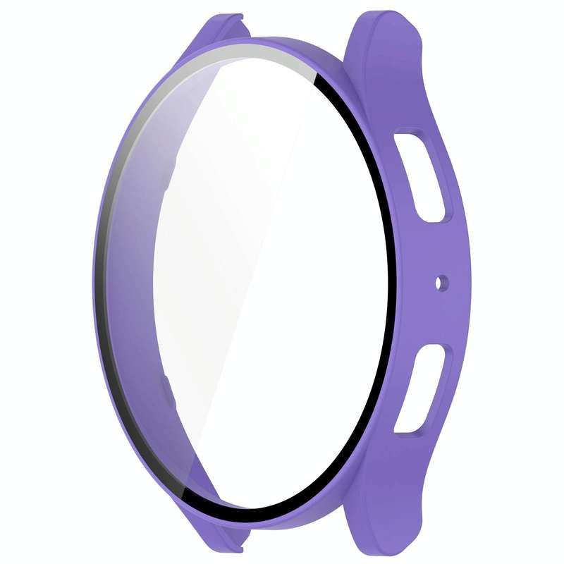 For Samsung Galaxy Watch6 40mm PC + Tempered Film Integrated Watch Protective Case(Purple)