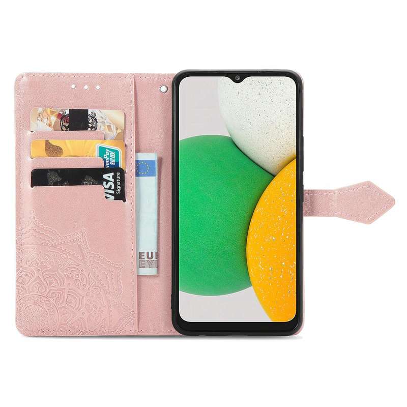 For Samsung Galaxy A03 Core Mandala Flower Embossed Flip Leather Phone Case(Rose Gold)