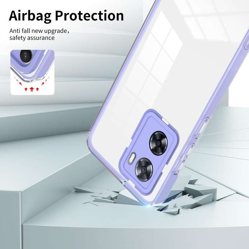 For OPPO A77 5G 3 in 1 Clear TPU Color PC Frame Phone Case(Purple)