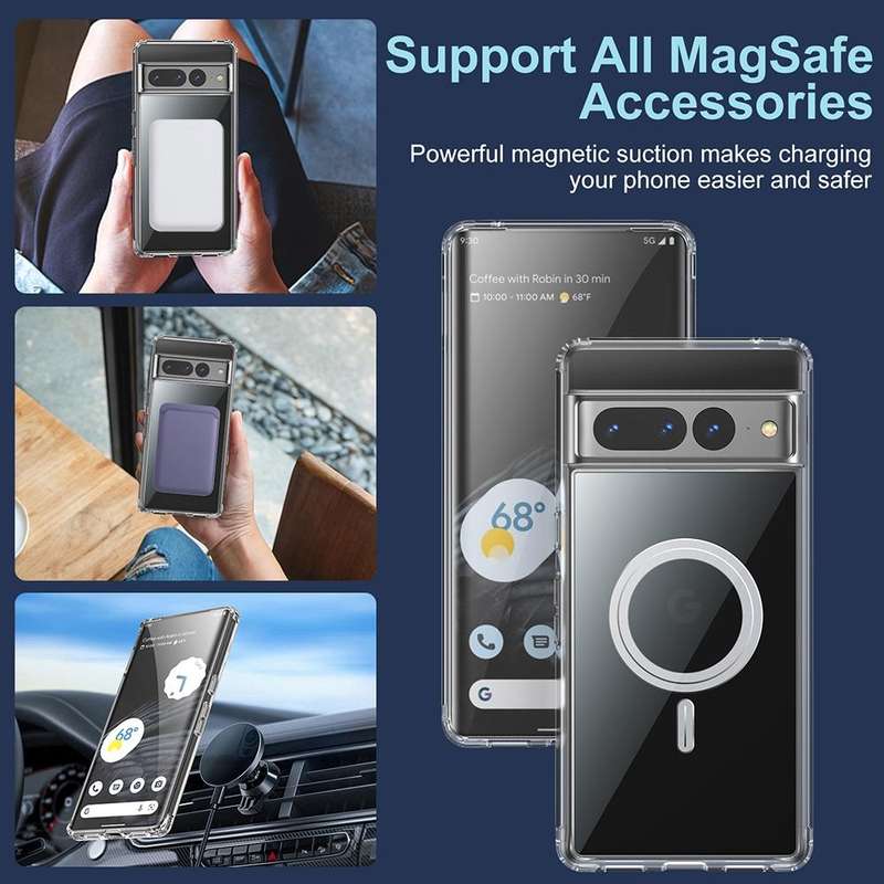 For Google Pixel 6 Pro Transparent Frosted MagSafe Phone Case