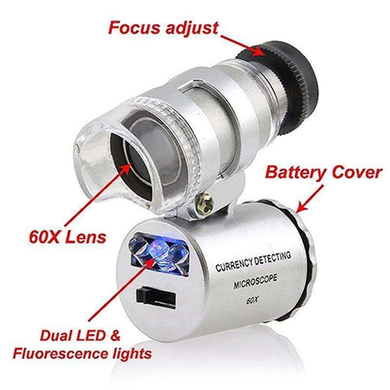 65X Zoom Digital Mobile Phone Microscope Magnifier with LED Light & Clip for Galaxy Note III / N9...