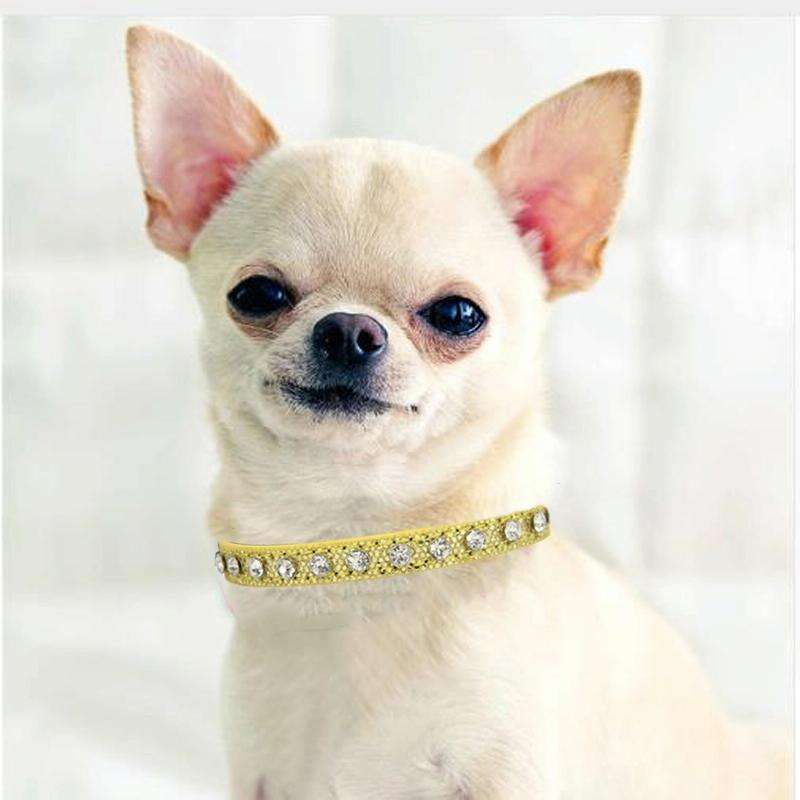 1.0 x 35cm Glitter Diamond Cat Neck Collar Decorative Supplies, Color: No Diamond Silver