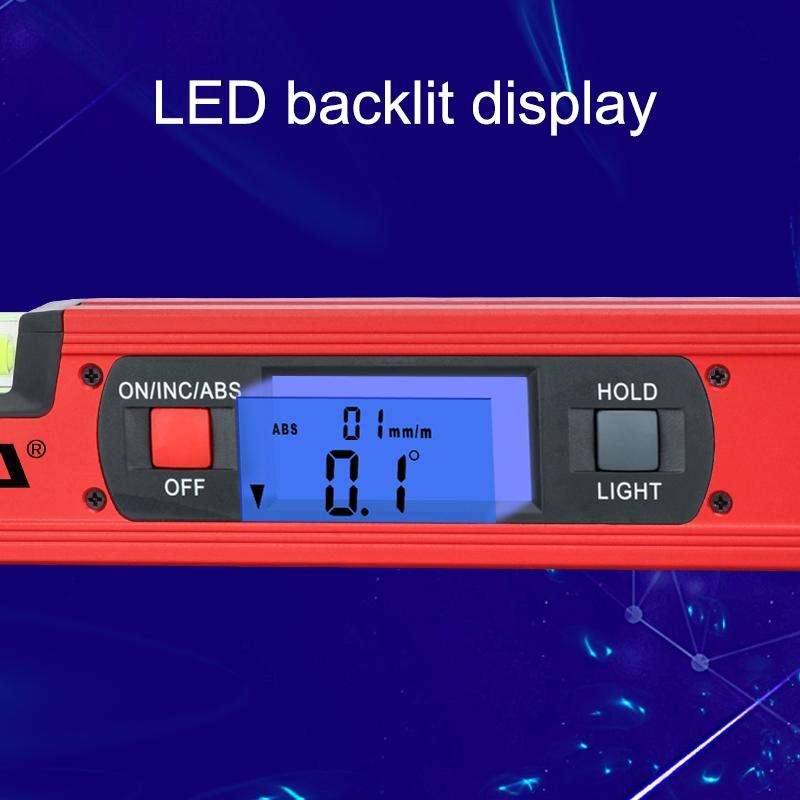 GVDA GD-H400M Digital Level 360 Measure Protractor Level Ruler(Red)