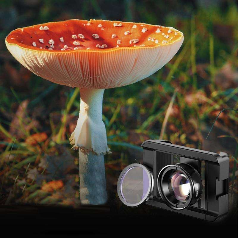 APEXEL CM-HB100CPL HB100mm HD External Macro Mobile Phone Lens with CPL(Black)