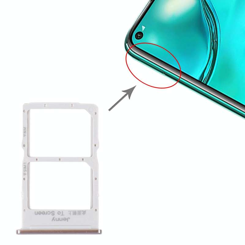 SIM Card Tray + NM Card Tray for Huawei Nova 7i (Silver)