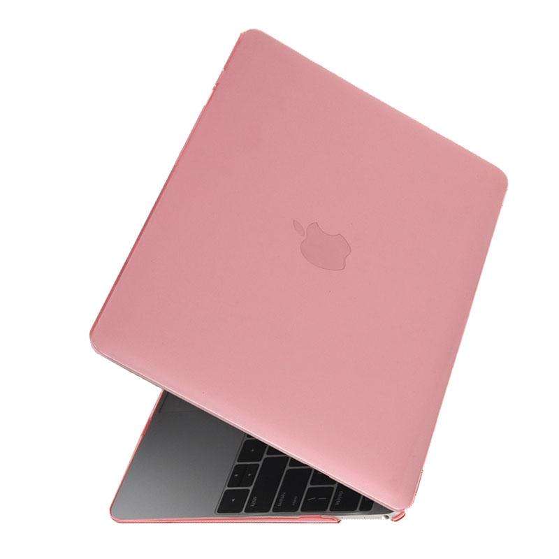 Colored Transparent Crystal Hard Protective Case for Macbook 12 inch(Pink)