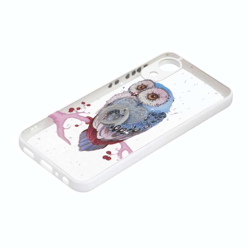 For Samsung Galaxy A03 Core Starry Sky Epoxy TPU Phone Case with Ring Holder(Owl)