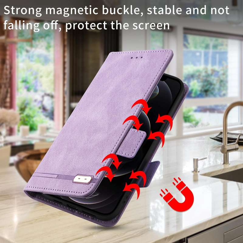 For Samsung Galaxy Z Fold4 Magnetic Clasp Flip Leather Phone Case(Purple)