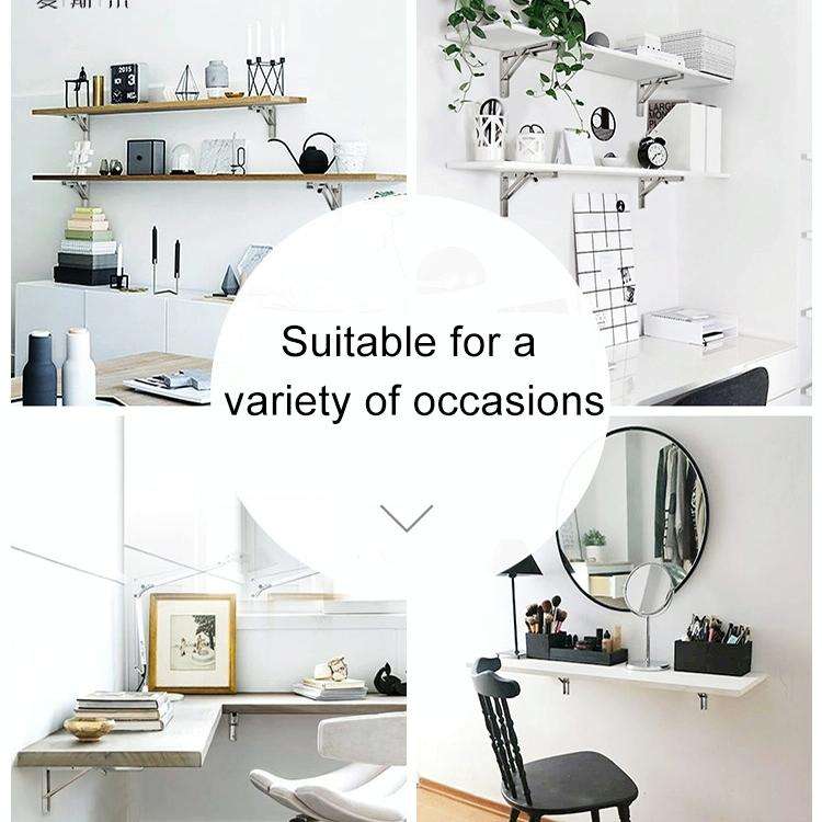 14 inch K Type Wall-mounted Foldable Stainless Steel Spring Storage Shelf for Dining Table
