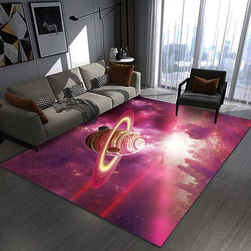 3D Visual Cartoon Cosmic Planet Living Room Carpet, Size: 50x80cm(RZ Cosmic Planet 10)