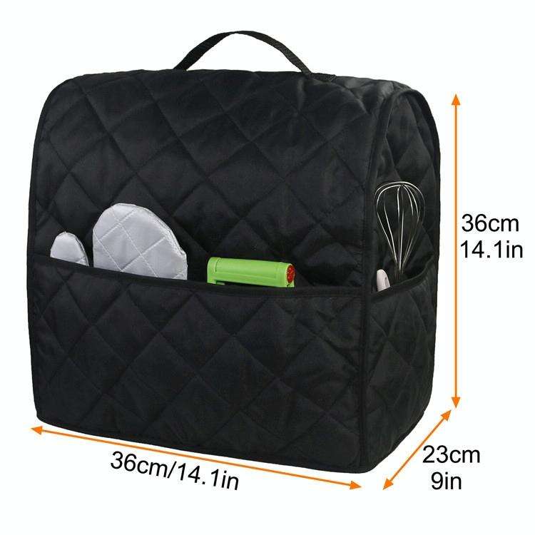 For KitchenAid 4.5QT Mixer Machine Dust Cover Waterproof Storage Bag 36 x 23 x 36cm(Black)