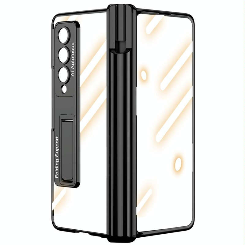 For Samsung Galaxy Z Fold4 GKK Magnetic Fold Hinge Shockproof Phone Case with Pen Slots(Black)
